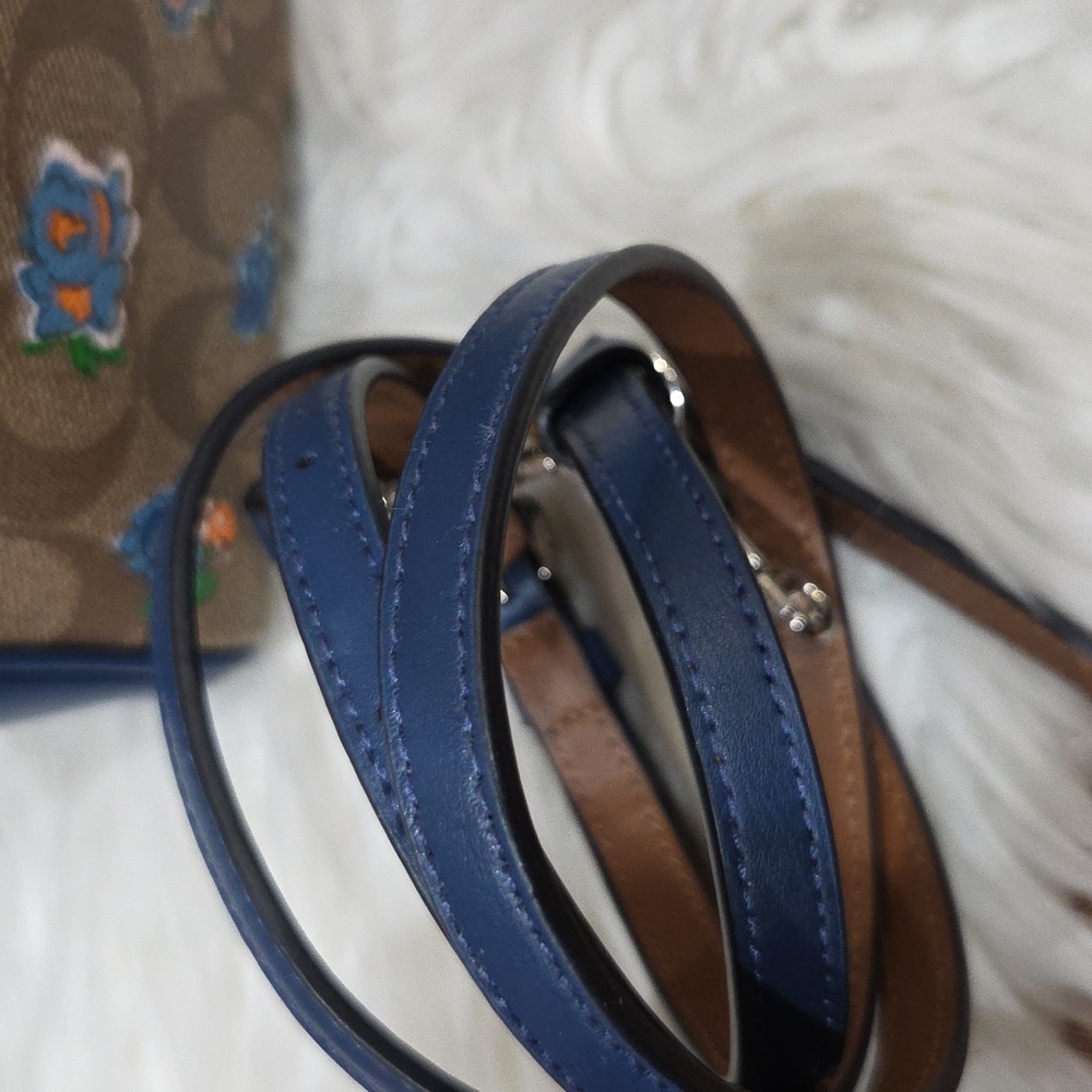 💙🔹️Coach 🔹️Mini Bennett Floral Logo Printed coated Canvas Satchel Wallet Set - Picture 7 of 13
